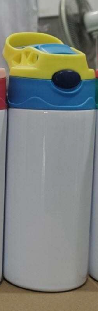 12oz sublimation blank Kids  Sippy Cups colored top with popup lid