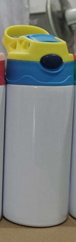 12oz sublimation blank Kids  Sippy Cups colored top with popup lid