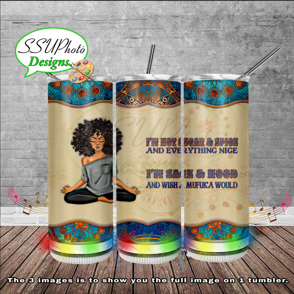 Yoga Girls Sage & Hood 20 oz 30oz and BT gen2 Skinny TumblerD Digital Design