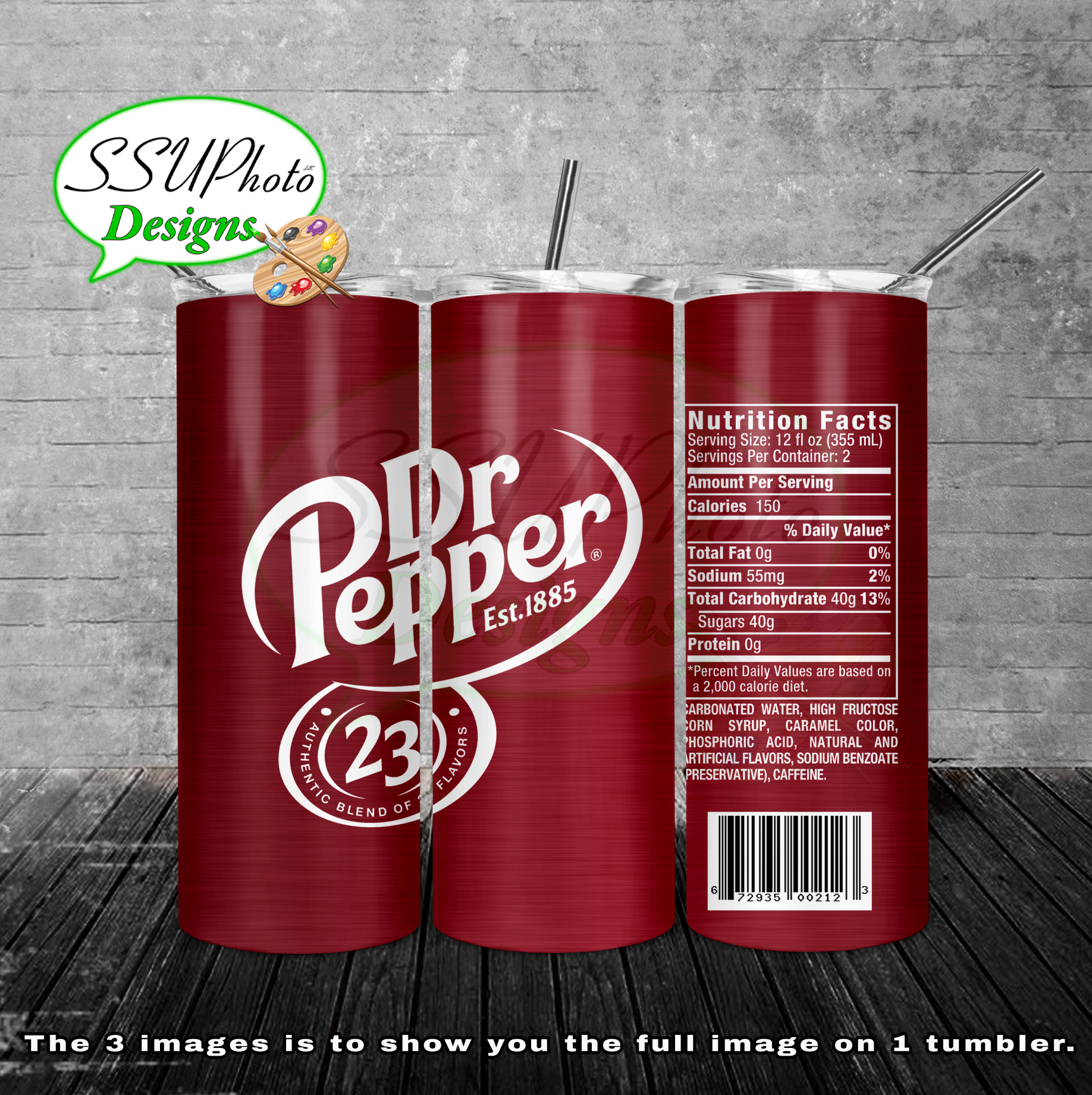 DrpepReg 20 oz 30oz and BT gen2 Skinny TumblerD Digital Design