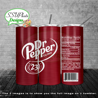 DrpepReg 20 oz 30oz and BT gen2 Skinny TumblerD Digital Design