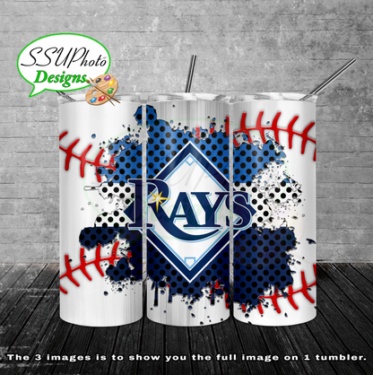 Baseball splash stitched  20 oz and 30oz OZ Skinny TumblerD Digital Design