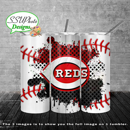 Baseball splash stitched  20 oz and 30oz OZ Skinny TumblerD Digital Design