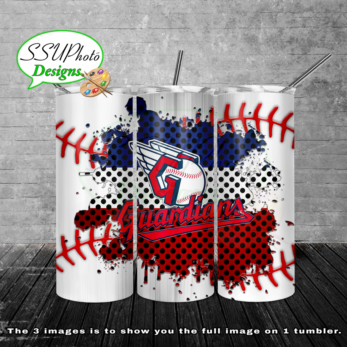 Baseball splash stitched  20 oz and 30oz OZ Skinny TumblerD Digital Design