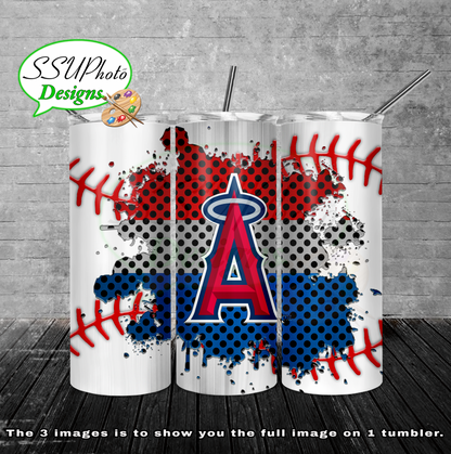 Baseball splash stitched  20 oz and 30oz OZ Skinny TumblerD Digital Design