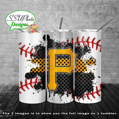 Baseball splash stitched  20 oz and 30oz OZ Skinny TumblerD Digital Design