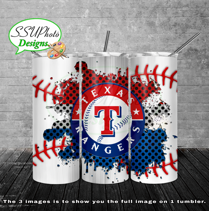 Baseball splash stitched  20 oz and 30oz OZ Skinny TumblerD Digital Design