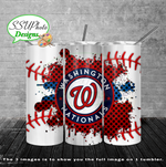 Baseball splash stitched  20 oz and 30oz OZ Skinny TumblerD Digital Design