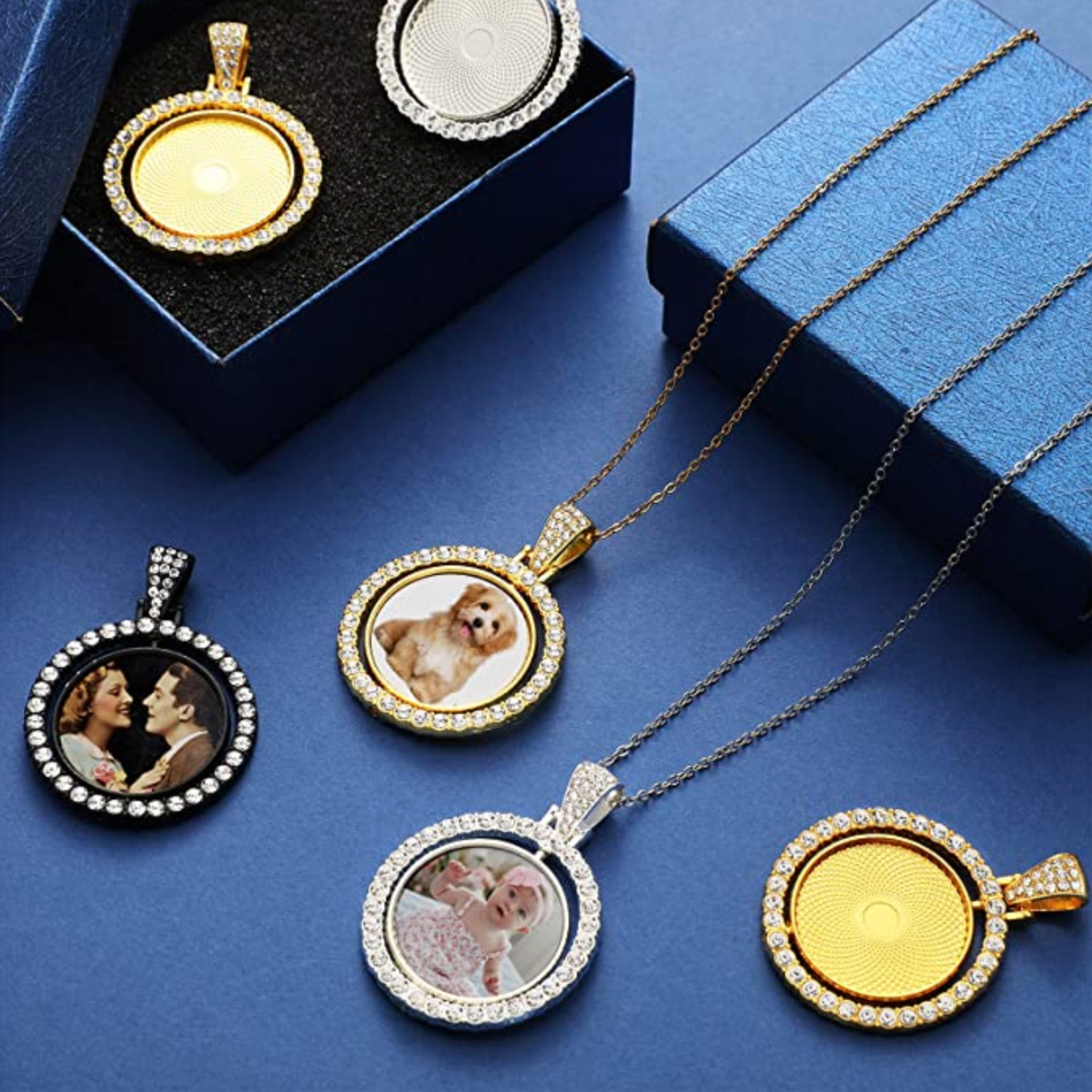 Rhinestone double sided necklace