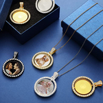 Rhinestone double sided necklace