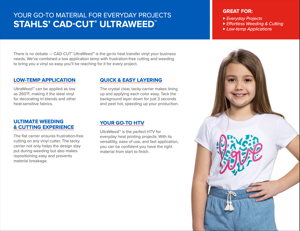 CAD-CUT® UltraWeed™ Heat Transfer Vinyl 12x12 Sheets