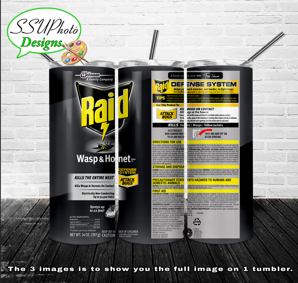 Wasp and hornet spray  20 oz and 30oz OZ Skinny TumblerD Digital Design