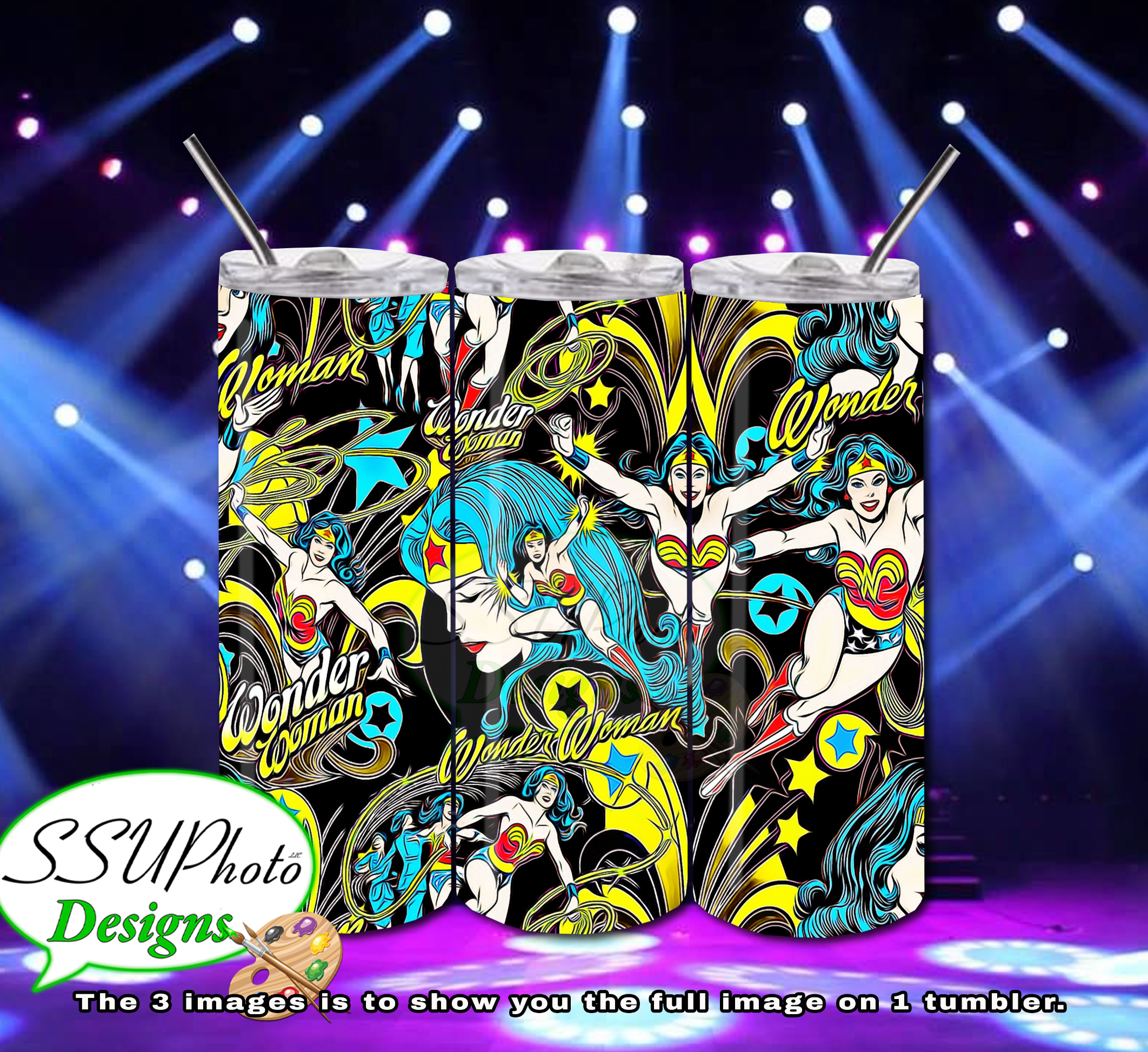 Wonder Woman Old School 20 OZ Skinny TumblerD Digital Design