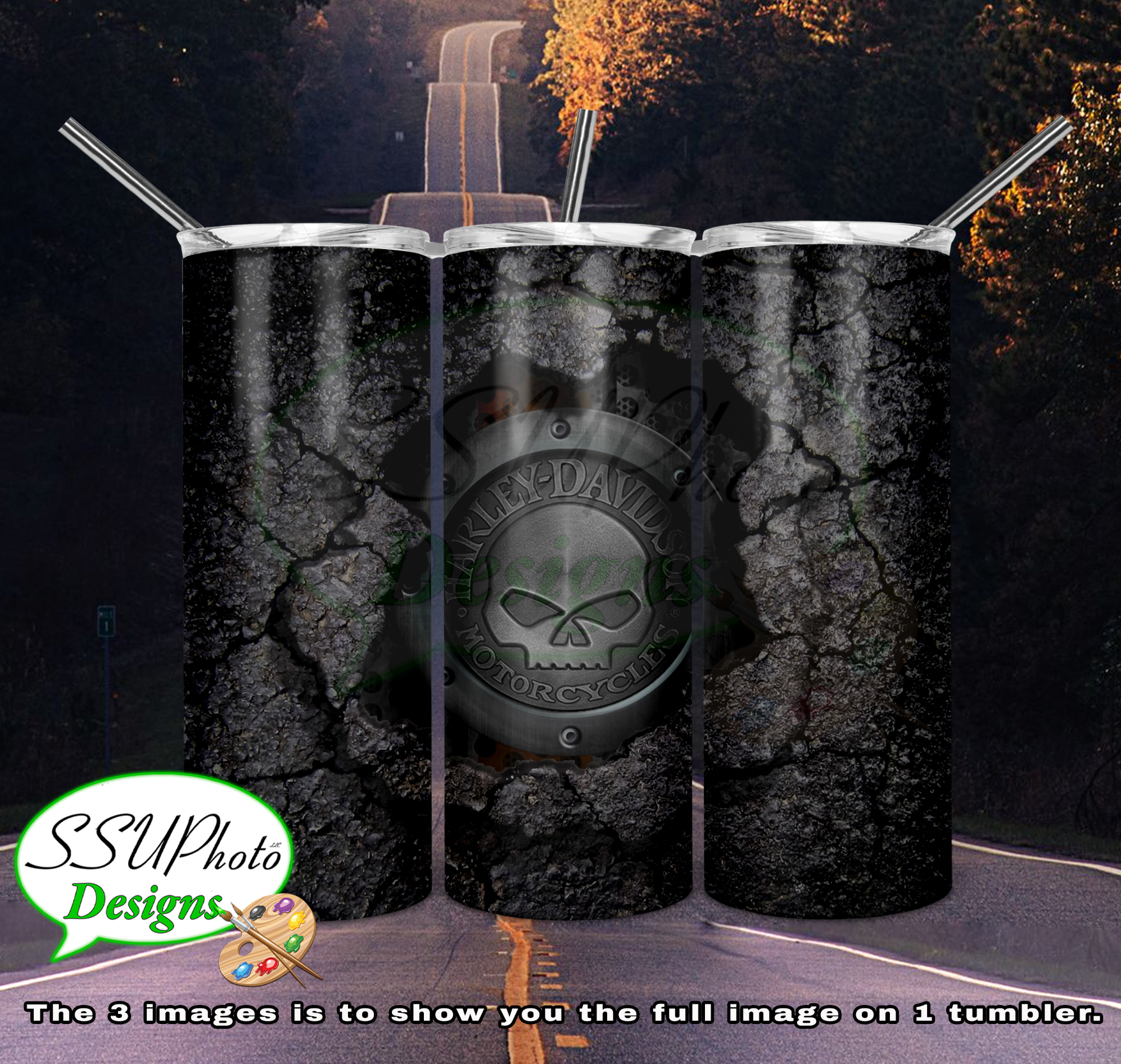 Harley D 20 OZ Skinny TumblerD Digital Design