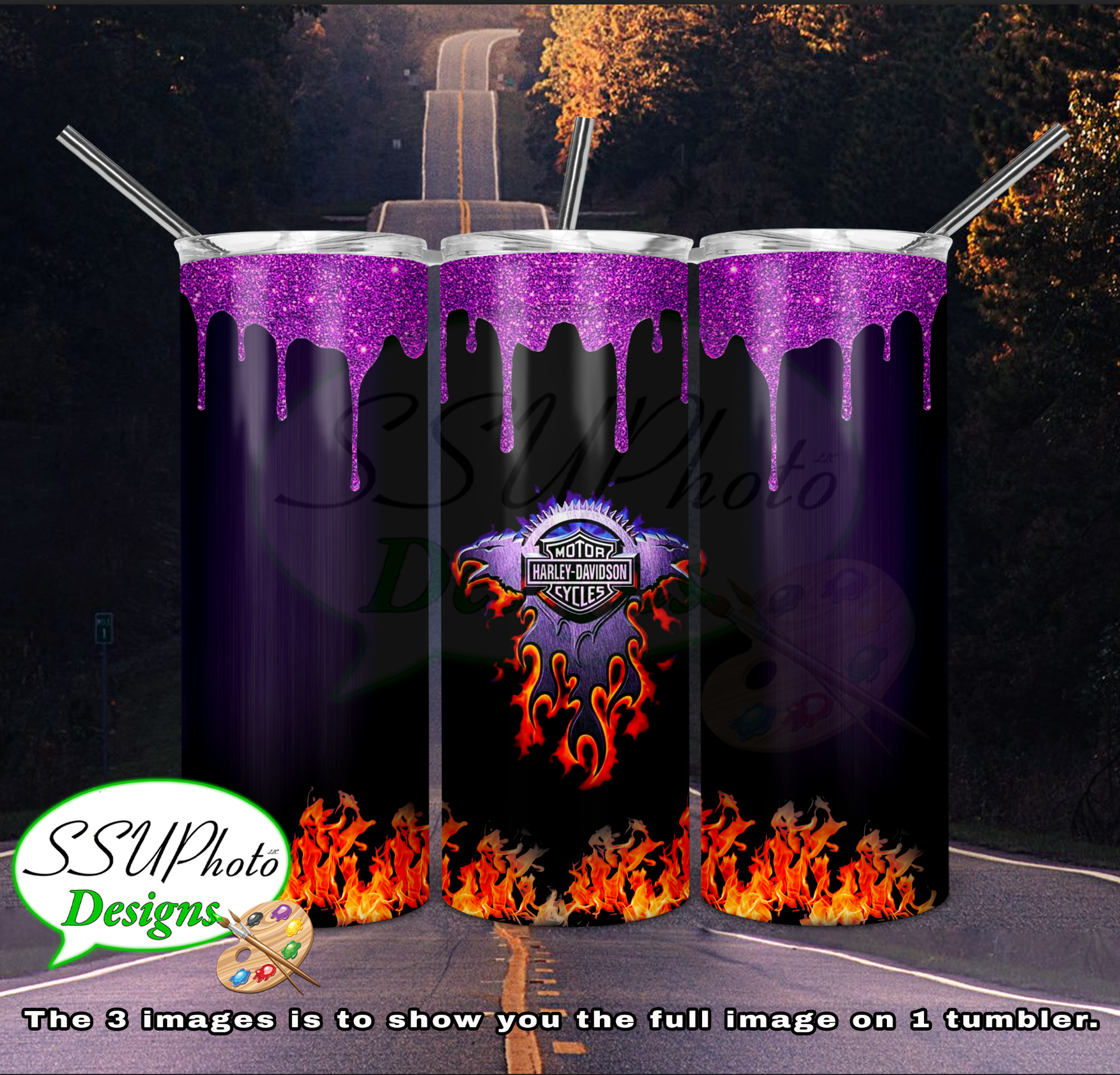 Harley D 20 OZ Skinny TumblerD Digital Design