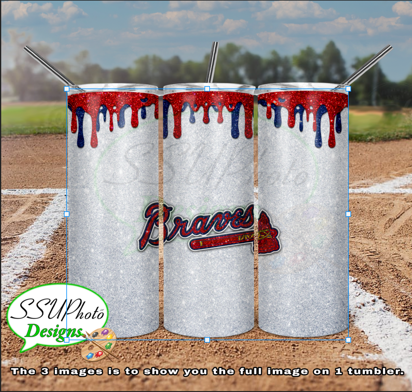 Baseball Glitter Collection  20 oz and 30 OZ Skinny TumblerD Digital Design