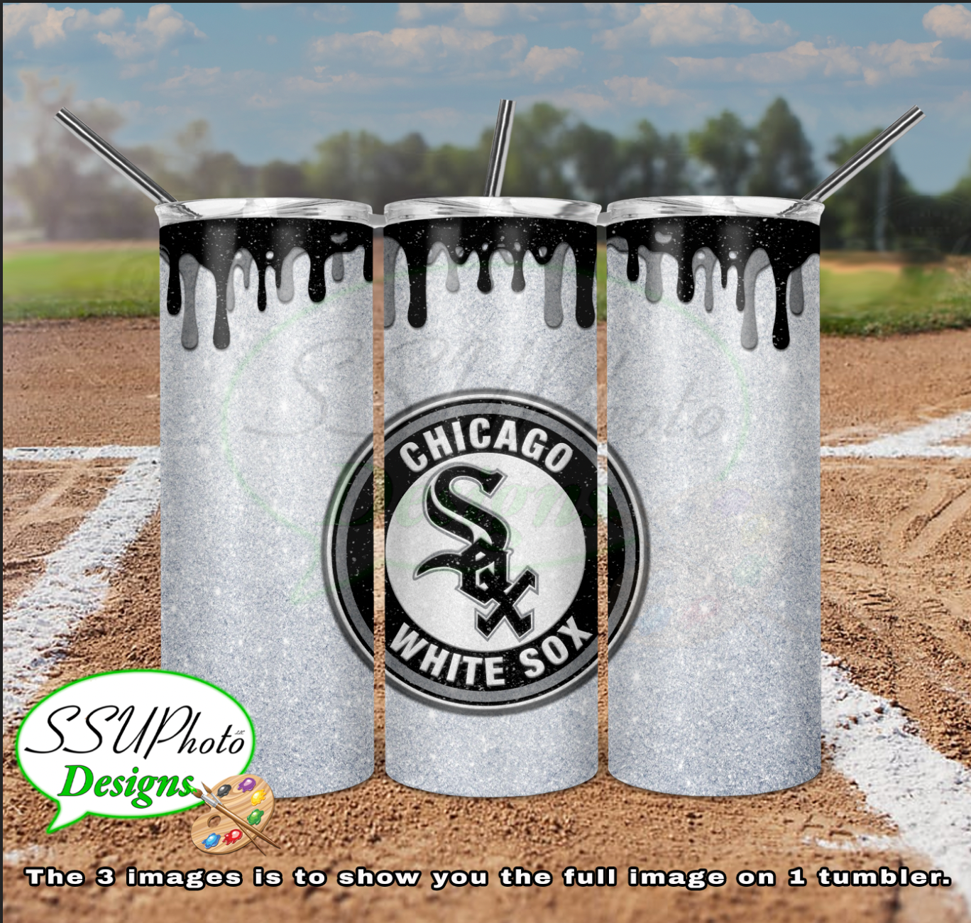 Baseball Glitter Collection  20 oz and 30 OZ Skinny TumblerD Digital Design