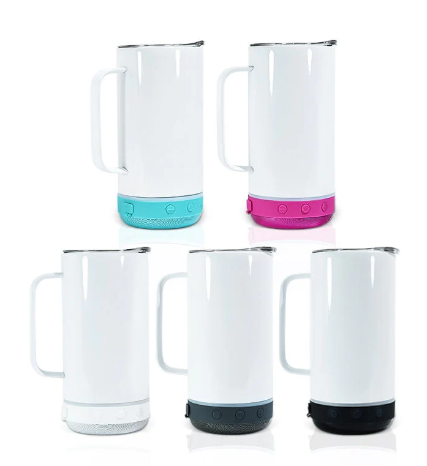 14oz Bluetooth Music Sublimation Tumbler Mugs 1 case (25pcs Mixed Colors)