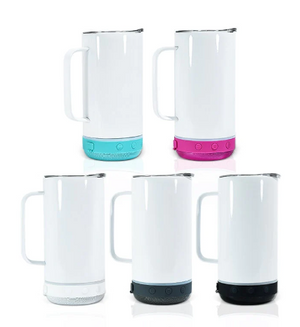 14oz Bluetooth Music Sublimation Tumbler Mugs 1 case (25pcs Mixed Colors)