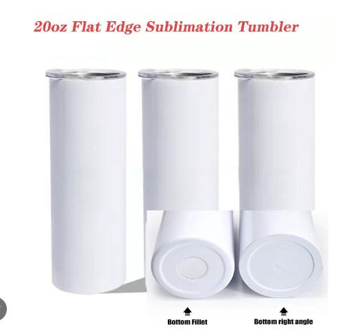 1 Case (25) Blank 20oz Straight Flat Bottom Sublimation Tumblers bulk