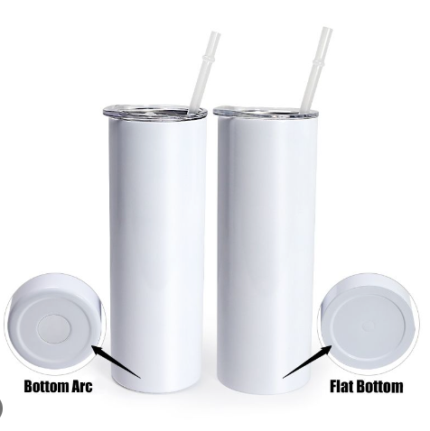 1 Case (25) Blank 20oz Straight Flat Bottom Sublimation Tumblers bulk