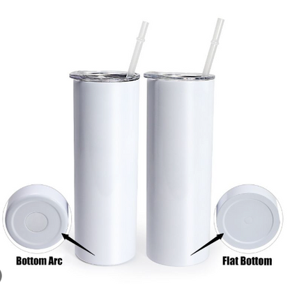 1 Case (25) Blank 20oz Straight Flat Bottom Sublimation Tumblers bulk