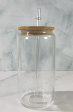 Case (25)16oz Clear Bamboo Lid Sublimation Glass