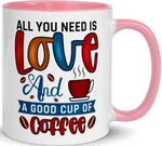 Custom Designed white Mug with colored handle