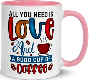 Custom Designed white Mug with colored handle