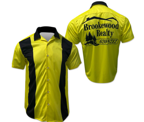BUTTON UP BOWLING SHIRT POLYESTER