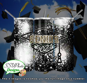 Seniors 2021 Splatter20 oz and 30oz OZ Skinny TumblerD Digital Design