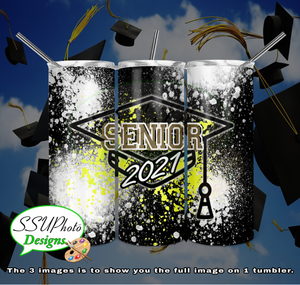 Seniors 2021 Splatter20 oz and 30oz OZ Skinny TumblerD Digital Design