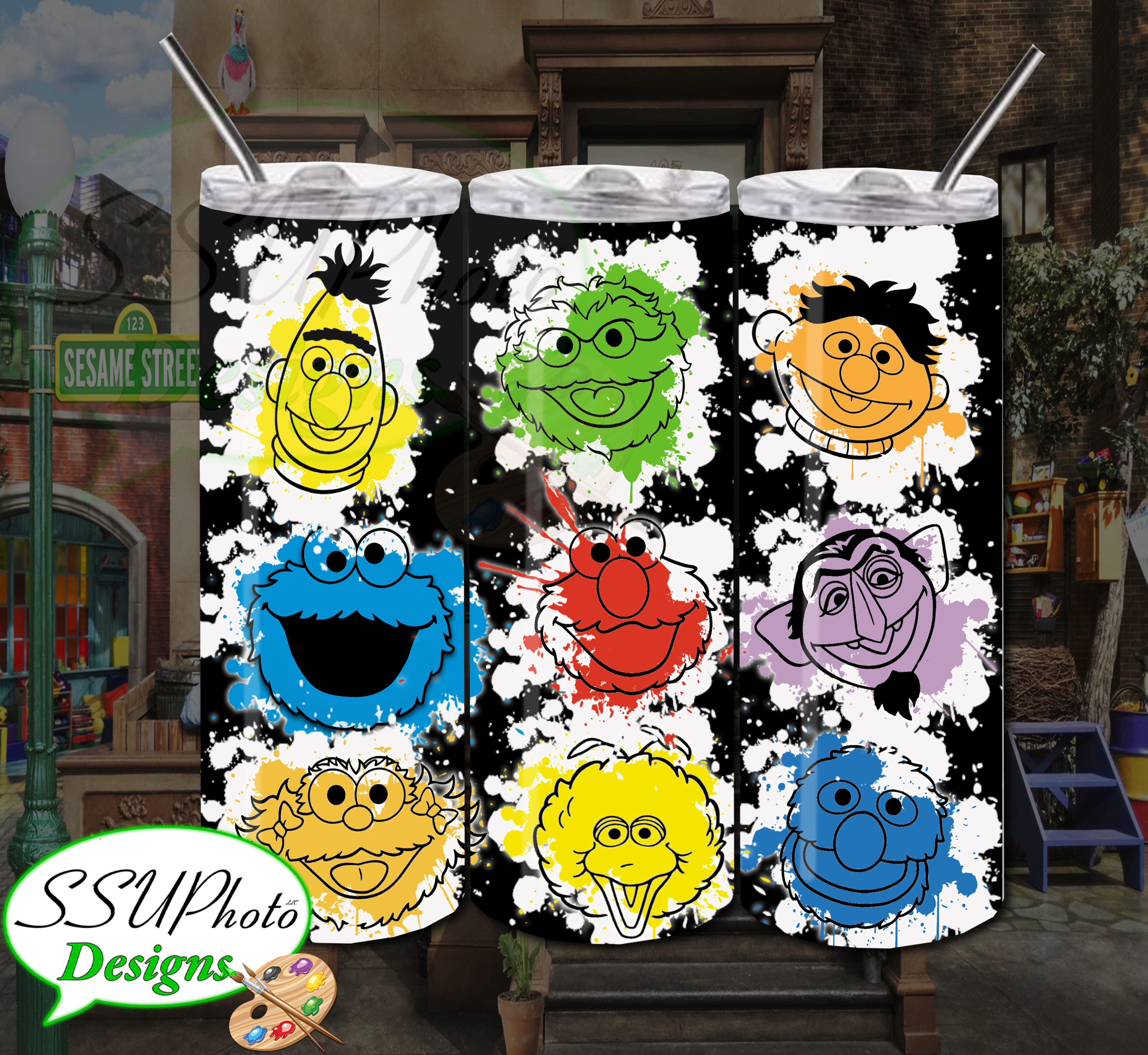 Sesame Street 2 20 OZ Skinny TumblerD Digital Design