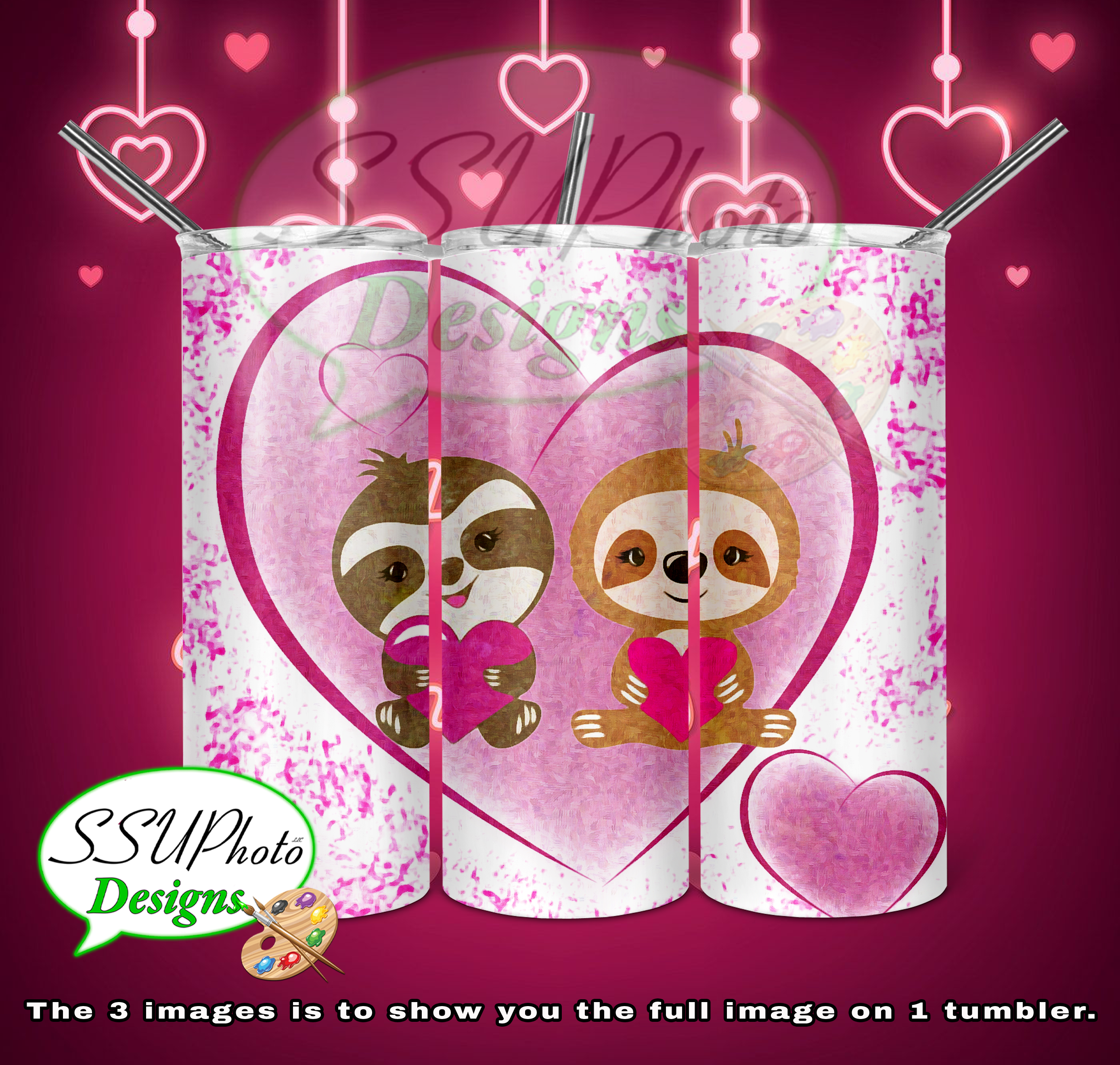 Valentine's Animal Collection 20 OZ Skinny TumblerD Digital Design