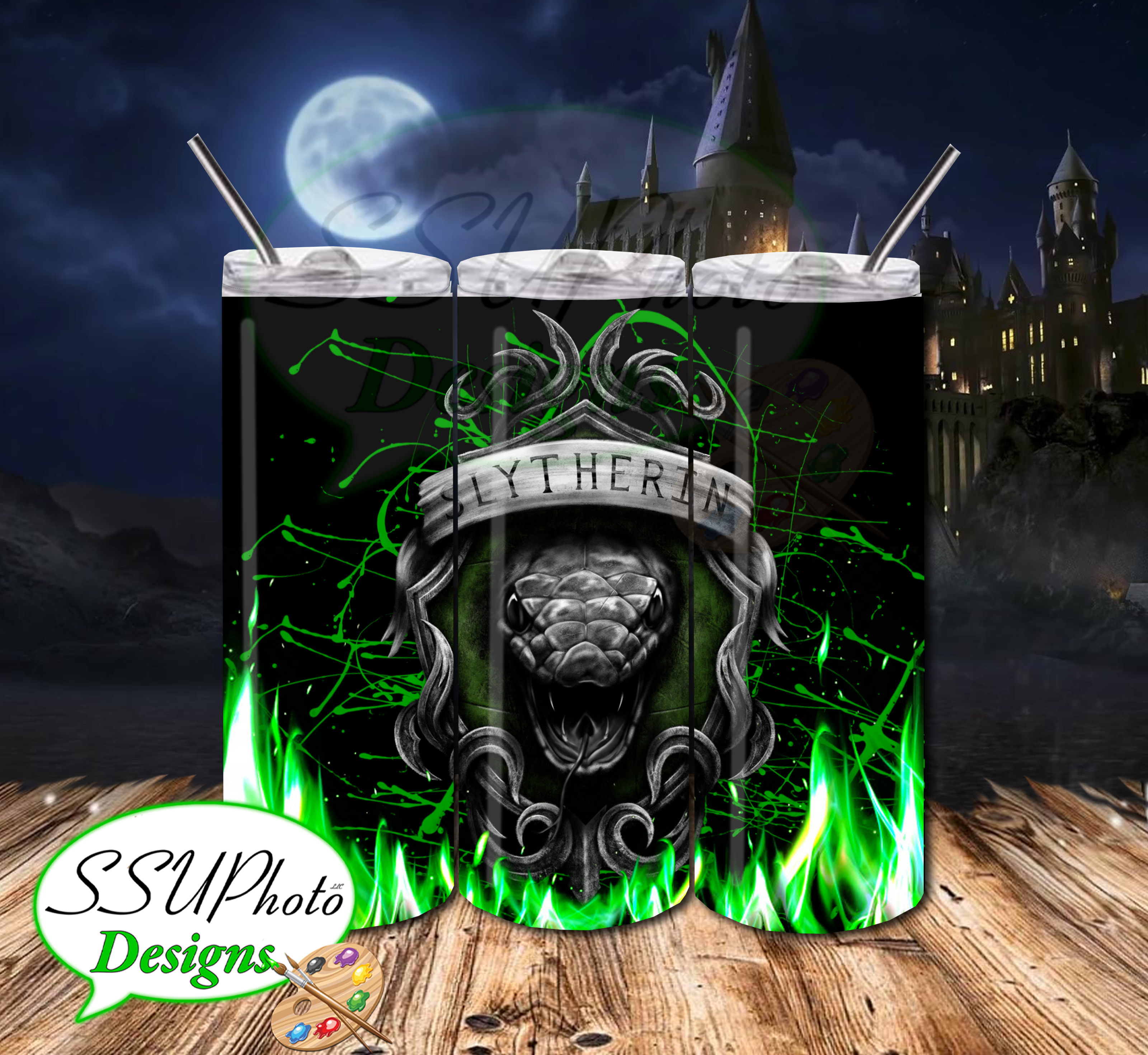 HP Slytherin Crest 20 OZ Skinny TumblerD Digital Design