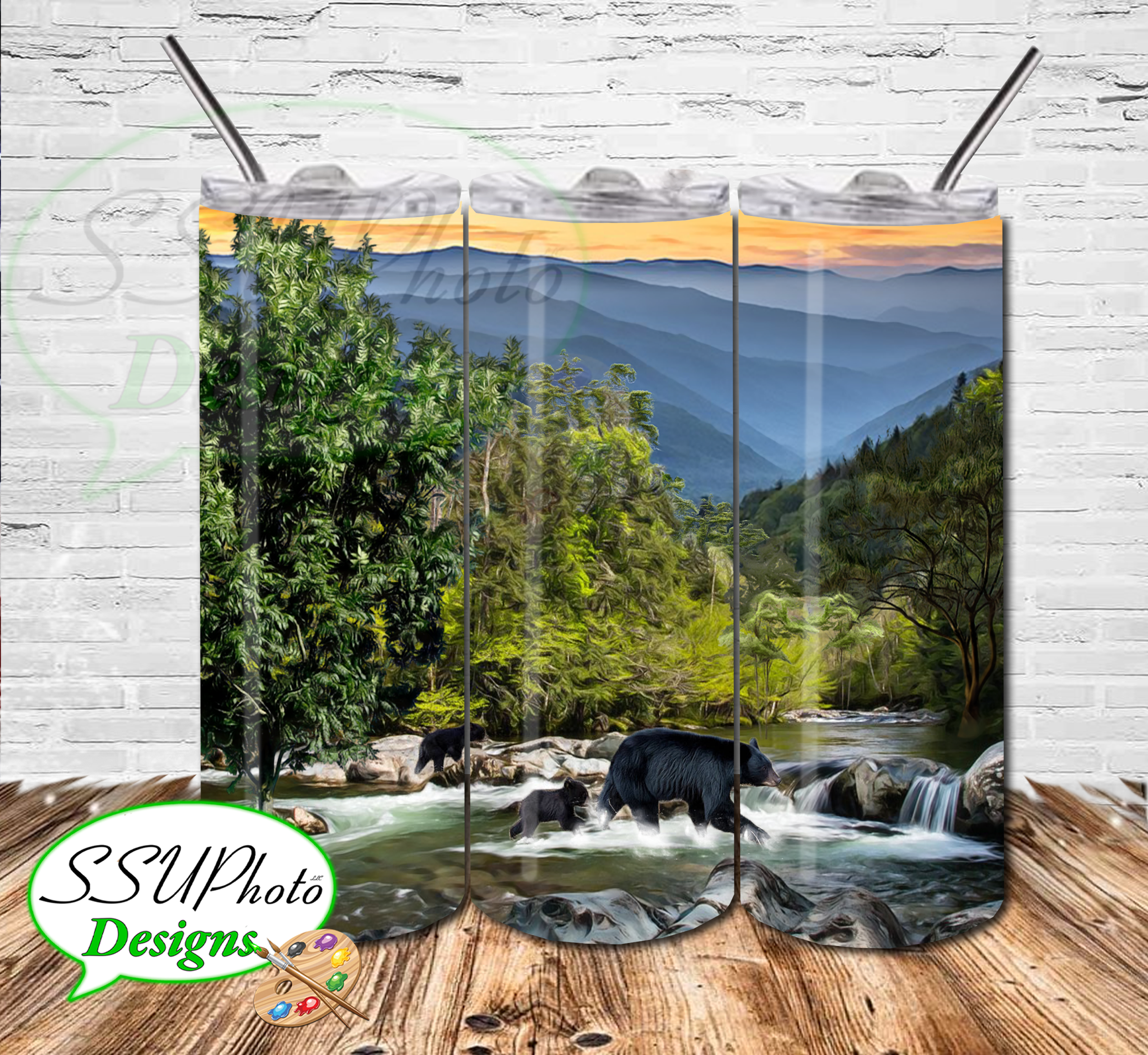 Smoky Mountains 20 OZ Skinny TumblerD Digital Design