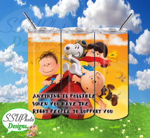 Peanuts Snoopy and Friends Digital Design 20 OZ Skinny Tumbler