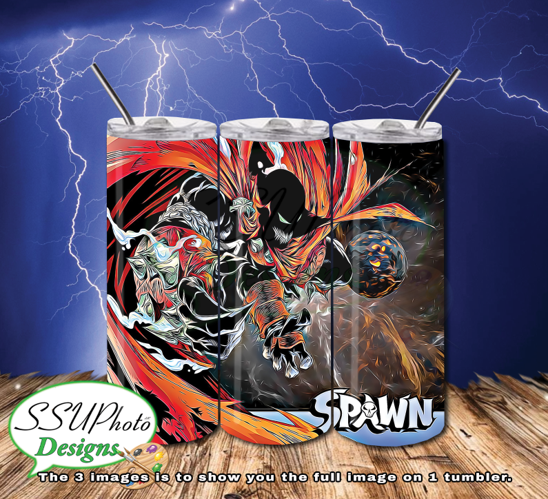 Spawn 20 OZ Skinny Tumbler Digital Design