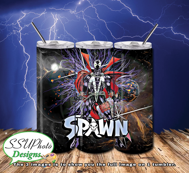 Spawn 20 OZ Skinny Tumbler Digital Design