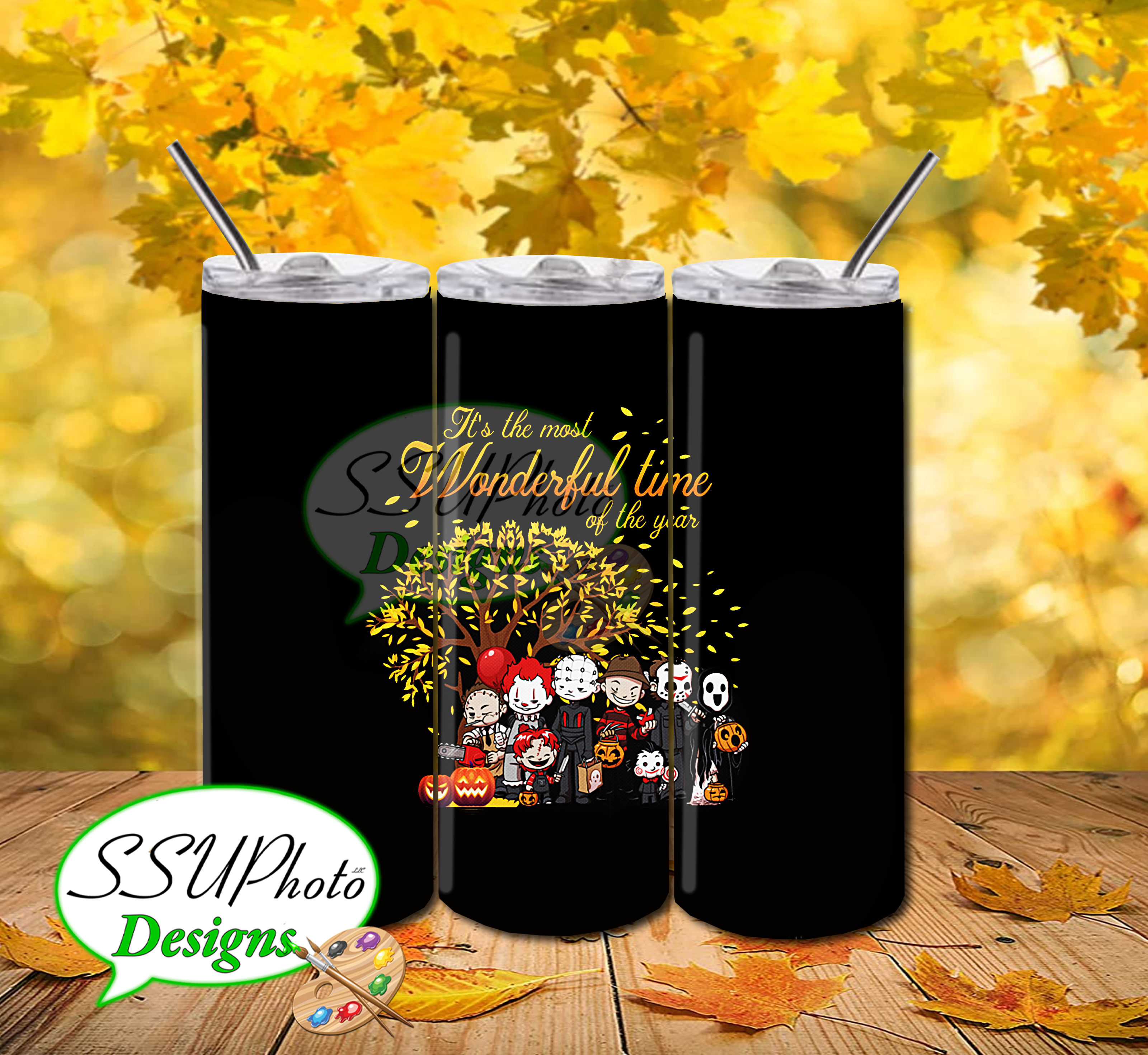 Wonderful time Digital Design 20 OZ Skinny Tumbler