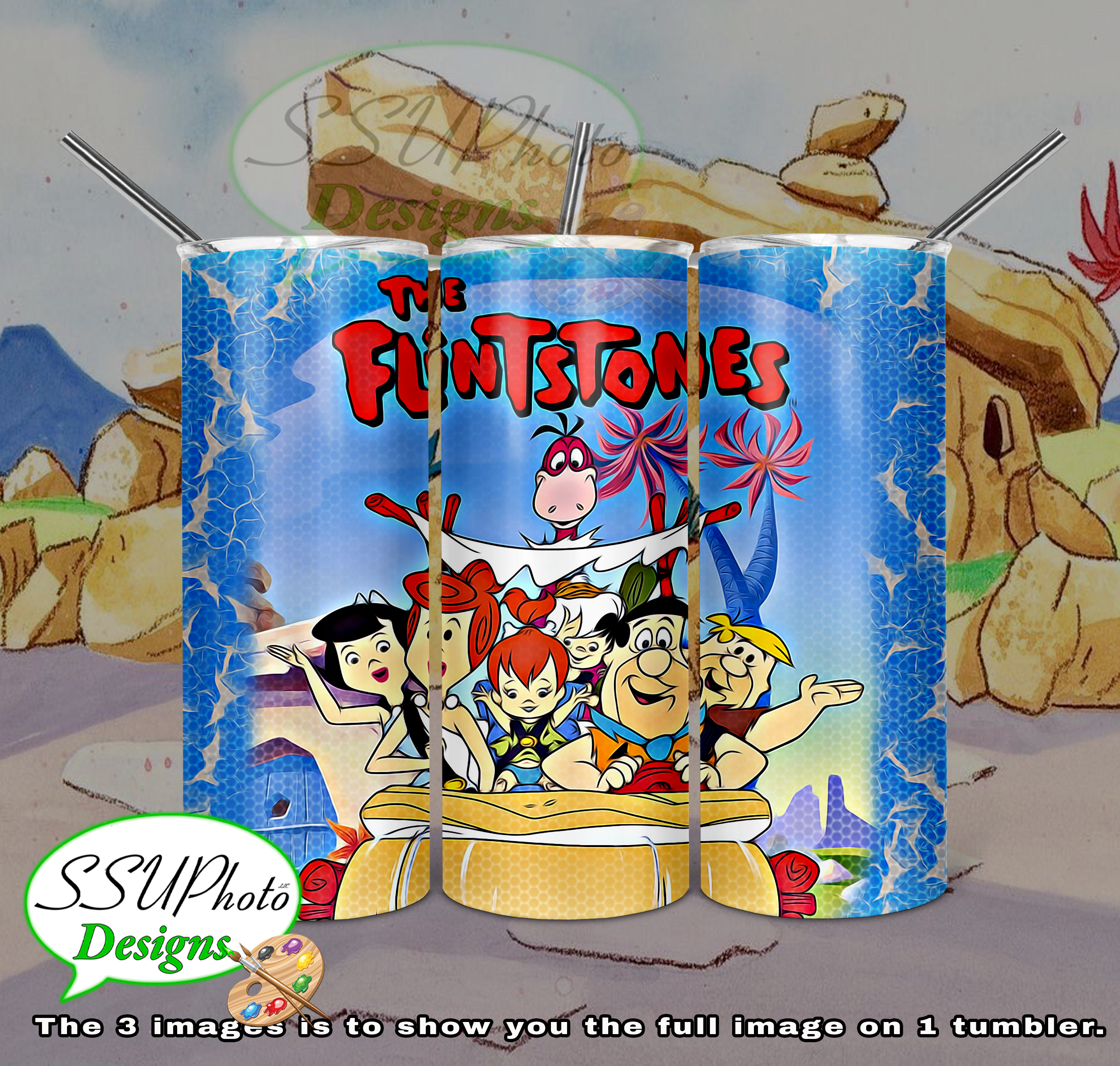 The Flintstones Collection 20 OZ Skinny TumblerD Digital Design