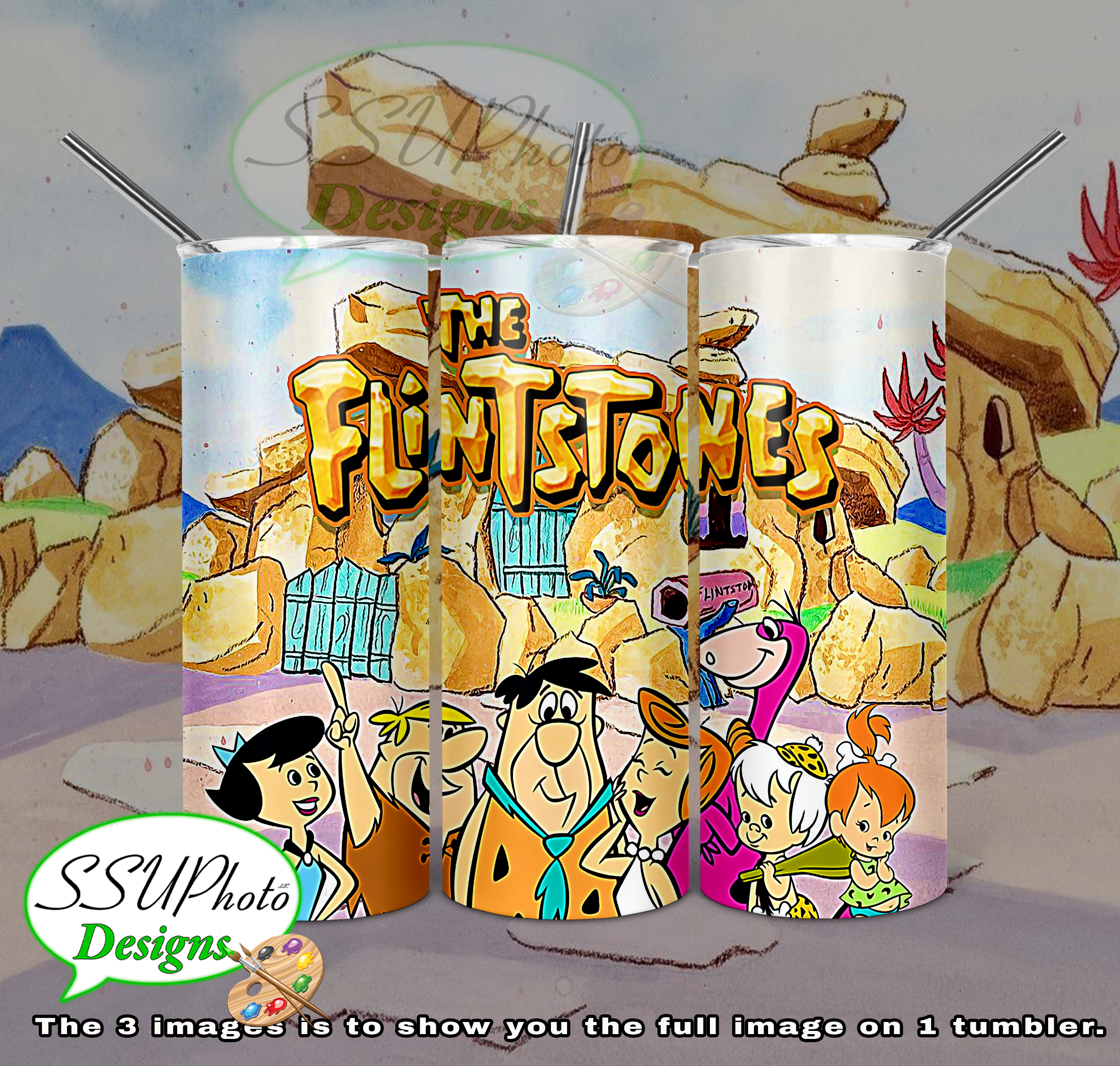 The Flintstones Collection 20 OZ Skinny TumblerD Digital Design