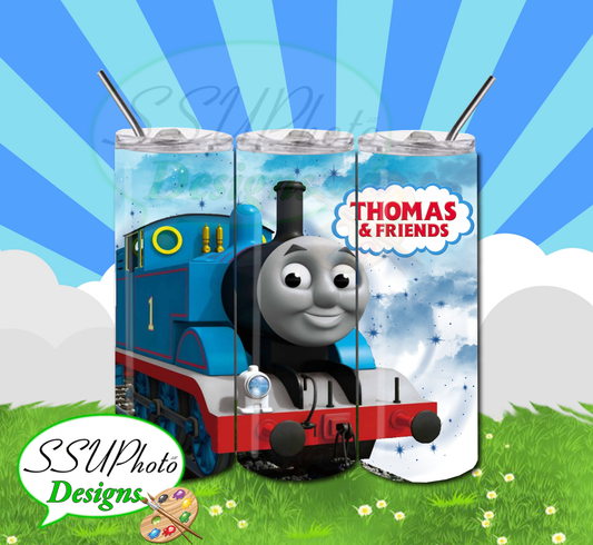 Thomas the Train 20 OZ Skinny Tumbler straight  Digital Design