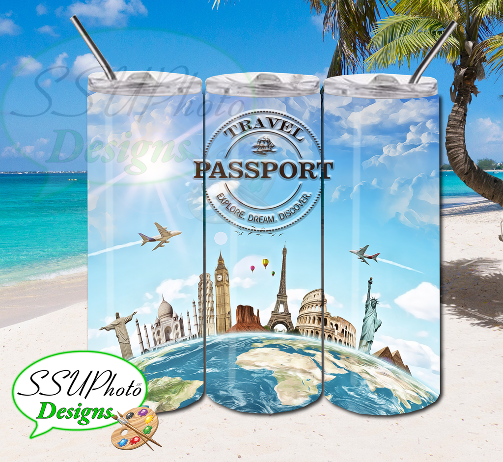 Travel 20 OZ Skinny TumblerD Digital Design