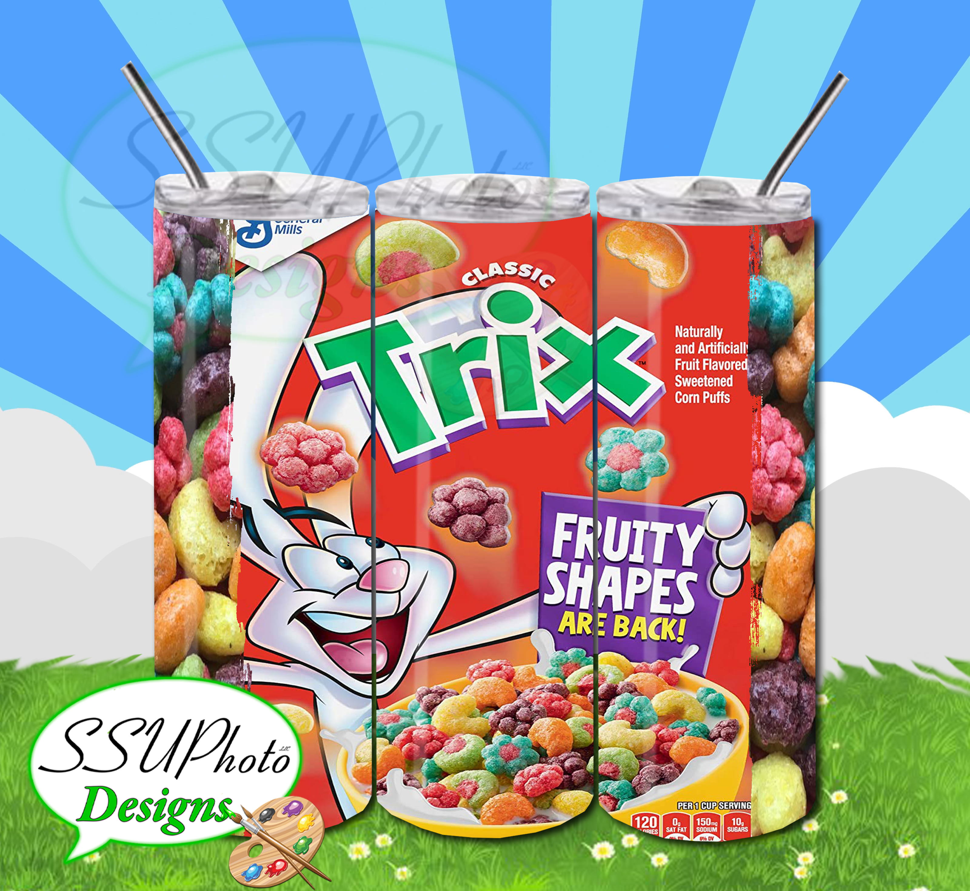 Cereal Trix 20 OZ Skinny Tumbler Straight