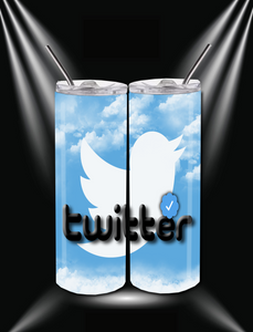 Twitter 20 OZ Skinny TumblerD Digital Design