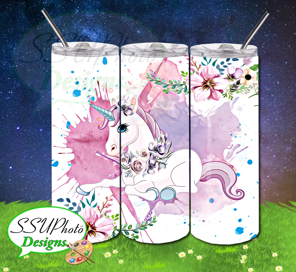 Unicorn 20 OZ Skinny TumblerD Digital Design