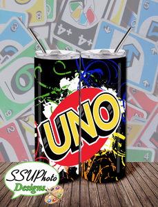 Board Game Uno 20 OZ Skinny TumblerD Digital Design