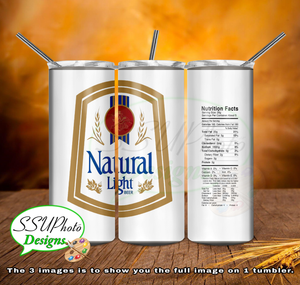 Vintage Natural Light 20 oz and 30oz OZ Skinny TumblerD Digital Design