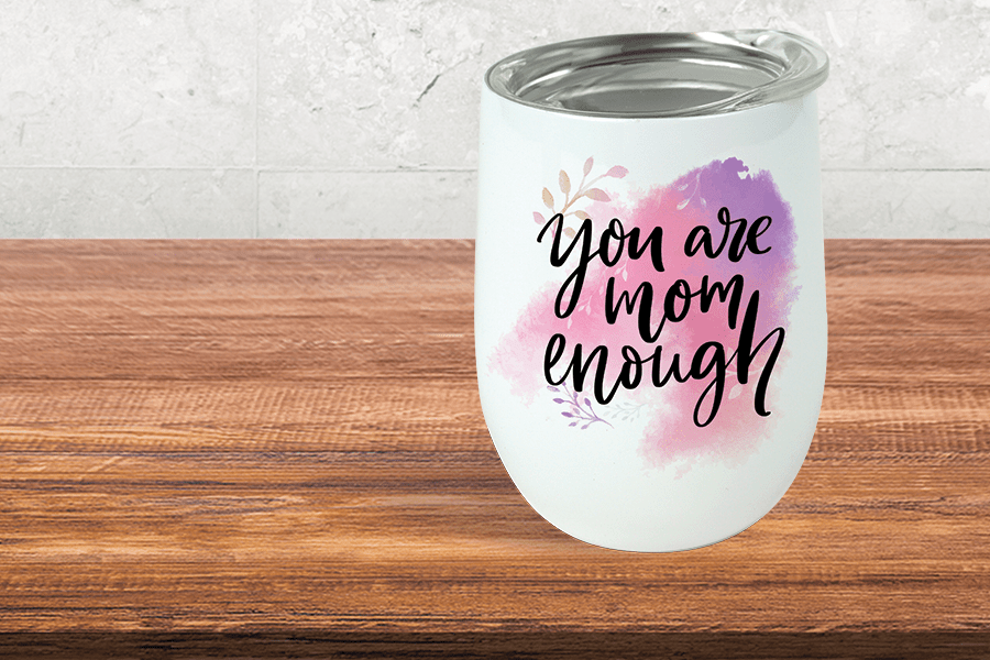 Personalized Wine Tumbler — White Confetti Box